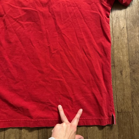 Abercrombie Fitch Muscle Red Short Sleeve Polo Shirt Rugby Preppy Striped XL - Picture 8 of 8